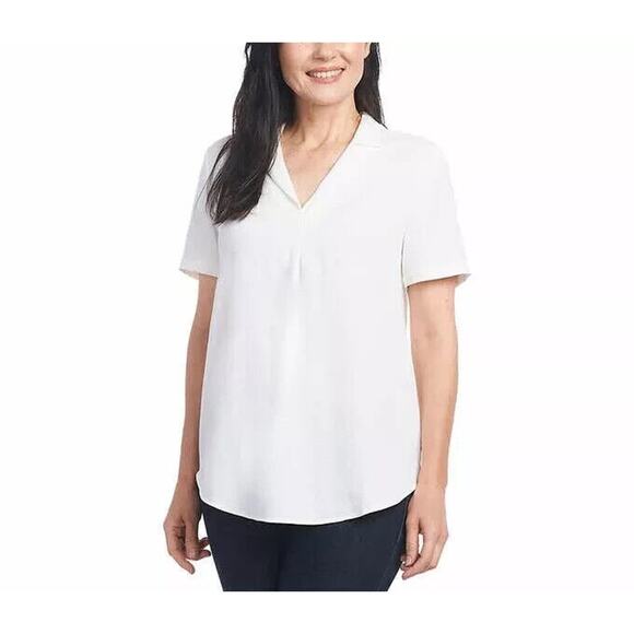 Hilary Radley Ivory White Blouse Easy Care Travel Casual Dressy Blouse Top L - Picture 7 of 7